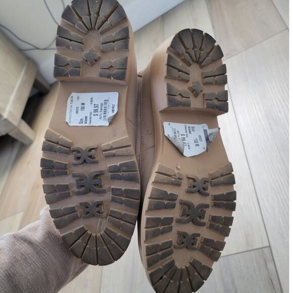 Sam Edelman Leone Lug Sole Chelsea Boot Sesame Tan Zip Up Boots Women Sz 10 M - Picture 12 of 13